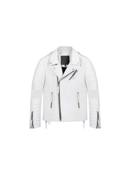 KANG-1024GF KANGAROO Classic Style (MAN) : Skull White Leather Jacket CONISTRUCTIO!
